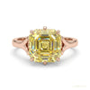 4.00 ct DEW Champagne Treated Moissanite Ring in – Certified Beauty 18K Gold Plated Ver 18K Gold Plated – white background main image