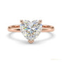 4.00 ct DEW Heart Cut White Moissanite Ring Romantic Gift for Her 18K Gold Plated Verme 18K Gold Plated