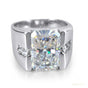 4.00 ct DEW Radiant Cut White Treated Moissanite Solitaire Ring in Cert 18K Gold Plated