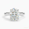 4.12 ct DEW Certified White Moissanite Solitaire Ring in – Holiday Gift 18K Gold Plated – white background main image