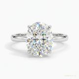 4.12 ct DEW Certified White Moissanite Solitaire Ring in – Holiday Gift 18K Gold Plated – white background main image