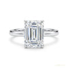 4.15 ct DEW Certified Emerald Cut Off White Moissanite Ring – Festival Gift 18K Gold Plated – white background main image