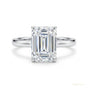 4.15 ct DEW Certified Emerald Cut Off White Moissanite Ring – Festival Gift 18K Gold Plated