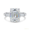 4.20 ct DEW White Emerald Cut Treated Moissanite Solitaire Ring in 18K Gold Plated Verm 18K Gold Plated – white background main image