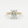 Emerald Cut White Moissanite Ring – 18K Gold Vermeil, 4.24 ct GRA Certified in 18K Gold Plated Vermeil