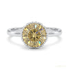 4.25 ct DEW Round Brilliant Cut Certified Champagne Moissanite Ring 18K Gold Plated Ver 18K Gold Plated – white background main image