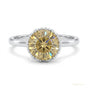 4.25 ct DEW Round Brilliant Cut Certified Champagne Moissanite Ring 18K Gold Plated Ver 18K Gold Plated