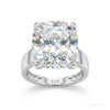 4.35 ct DEW Certified White Moissanite Ring in – Anniversary Gift for Wife 18K Gold Pla 18K Gold Plated – white background main image