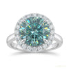 4.40 ct DEW Blue Moissanite Ring July Birthday Gift for Her Sparkling Look 18K Gold Pla 18K Gold Plated – white background main image