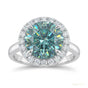 4.40 ct DEW Blue Moissanite Ring July Birthday Gift for Her Sparkling Look 18K Gold Pla 18K Gold Plated