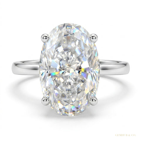 4.50 ct DEW Certified White Moissanite Solitaire Ring – Anniversary Gift 18K Gold Plate 18K Gold Plated – white background main image