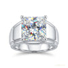 4.50 ct DEW Princess Cut Certified White Moissanite Ring – Wedding Gift in 18K Gold Pla 18K Gold Plated – white background main image
