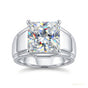 4.50 ct DEW Princess Cut Certified White Moissanite Ring – Wedding Gift in 18K Gold Pla 18K Gold Plated