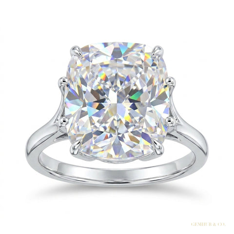 4.50 ct DEW Radiant Cut White Treated Moissanite Solitaire Ring in WOW 18K Gold Plated 18K Gold Plated – white background main image