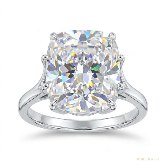 4.50 ct DEW Radiant Cut White Treated Moissanite Solitaire Ring in WOW 18K Gold Plated 18K Gold Plated – white background main image