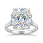 4.50 ct DEW Radiant Cut White Treated Moissanite Solitaire Ring in WOW 18K Gold Plated 18K Gold Plated
