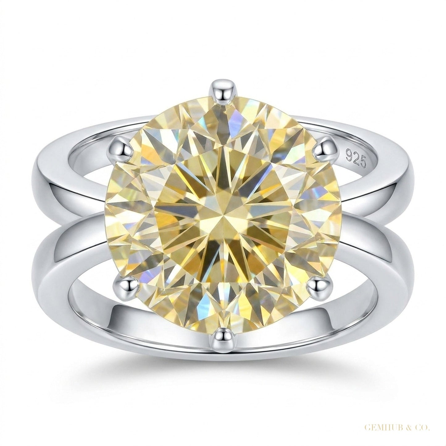 4.55 ct DEW Certified White Moissanite Ring – Birthday Gift for Women in 18K Gold Plate 18K Gold Plated – white background main image