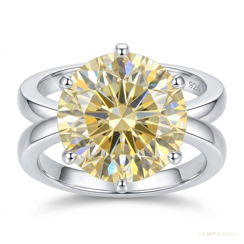 4.55 ct DEW Certified White Moissanite Ring – Birthday Gift for Women in 18K Gold Plate 18K Gold Plated – white background main image