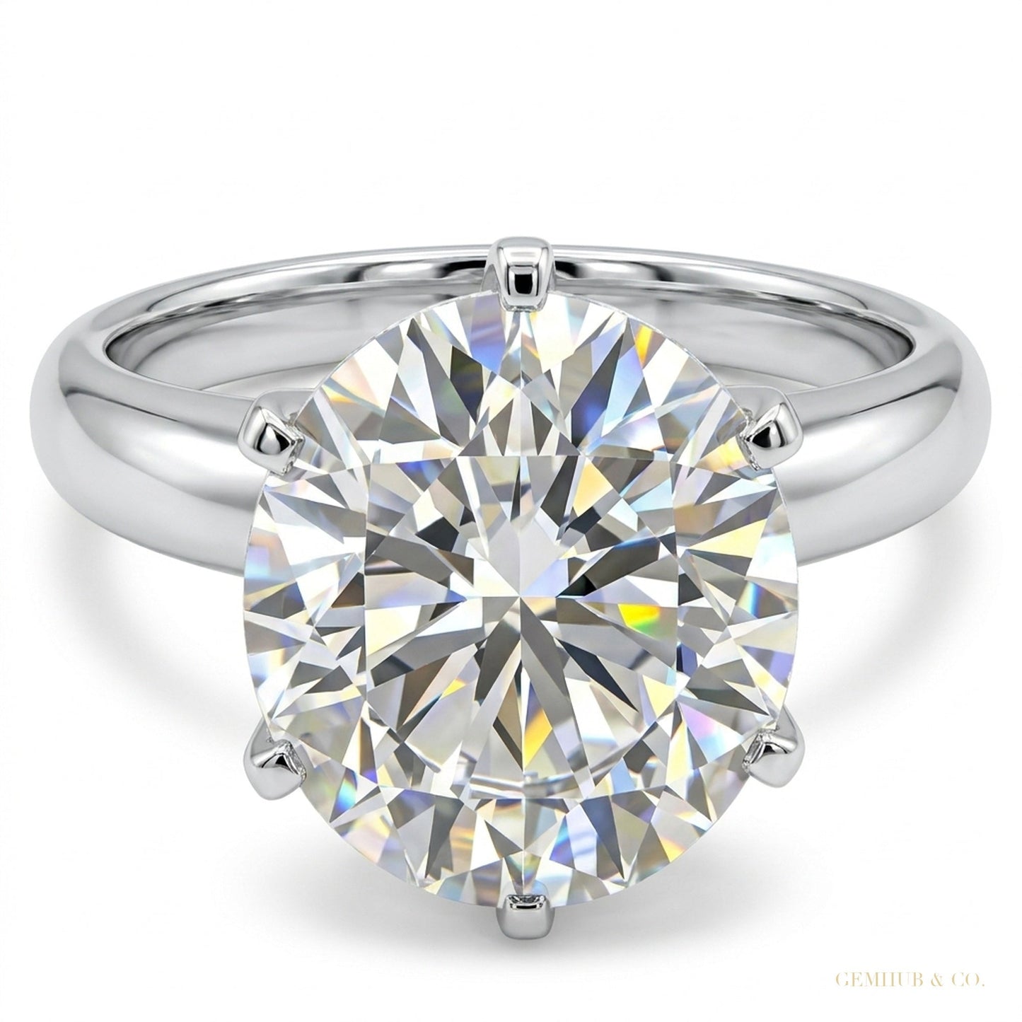 4.60 ct DEW Statement Moissanite Ring Party Wear Jewellery Gift for Her 18K Gold Plated V 18K Gold Plated – white background main image