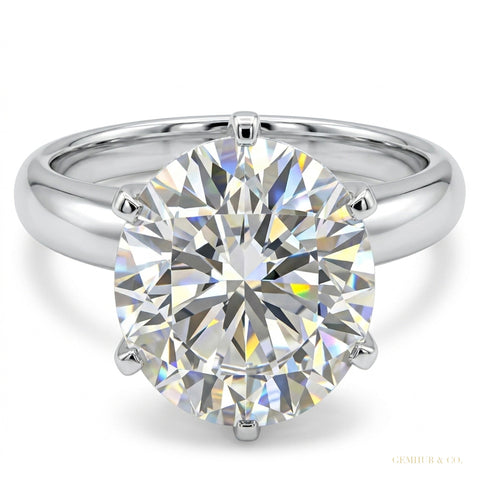 4.60 ct DEW Statement Moissanite Ring Party Wear Jewellery Gift for Her 18K Gold Plated V 18K Gold Plated – white background main image