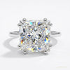 4.70 ct DEW Princess Cut White Moissanite Solitaire Ring – Gift for Her 18K Gold Plated – white background main image