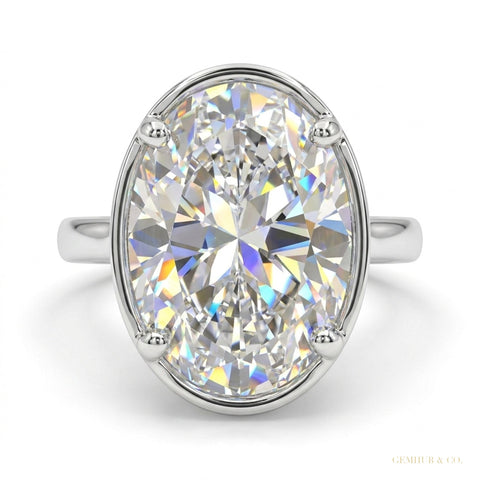 4.80 ct DEW Certified White Moissanite Solitaire Ring in – Gift for Him 18K Gold Plated – white background main image