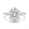4.85 ct DEW Oval Cut Off White Moissanite Ring in – Certified Sparkler 18K Gold Plated 18K Gold Plated – white background main image