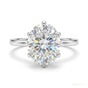 4.85 ct DEW Oval Cut Off White Moissanite Ring in – Certified Sparkler 18K Gold Plated 18K Gold Plated