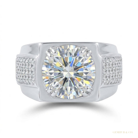 4.90 ct DEW Certified White Moissanite Ring – Wedding Jewellery in 18K Gold Plated Vermei 18K Gold Plated – white background main image