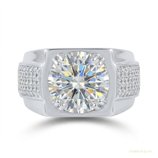 4.90 ct DEW Certified White Moissanite Ring – Wedding Jewellery in 18K Gold Plated Vermei 18K Gold Plated – white background main image