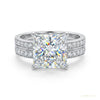 4.90 ct DEW Princess Cut Moissanite Ring Engagement Birthday Gift for Her 18K Gold Plat 18K Gold Plated – white background main image