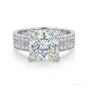 4.90 ct DEW Princess Cut Moissanite Ring Engagement Birthday Gift for Her 18K Gold Plat 18K Gold Plated
