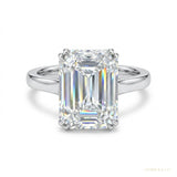 4.95 ct DEW Certified White Moissanite Solitaire Ring – Gift for Wife in 18K Gold Plated – white background main image