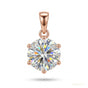 4 ct DEW Certified Moissanite Solitaire Pendant Gold Vermeil Anniversary Jewellery
