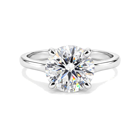 4.00 Ct Round Cut Lab Grown Diamond Ring — VS1 Clarity, 18k Gold Vermeil