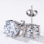 4.20ct DEW White Moissanite Round Stud Earrings