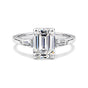 4.50 Ct Emerald Cut Lab Grown Diamond Ring — VS1 Clarity, 18k Gold Vermeil