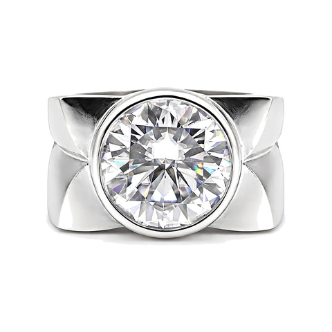 4.50 Ct Round Cut Lab Grown Diamond Ring — VS1 Clarity, 18k Gold Vermeil