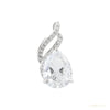 Moissanite 4.5 ct DEW Pear Moisanite Pendant White Gold Finish Free Chain Included Gold Vermeil – white background main image