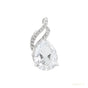 Moissanite 4.5 ct DEW Pear Moisanite Pendant White Gold Finish Free Chain Included Gold Vermeil
