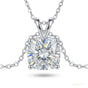 4.60 ct DEW Certified Cushion Cut White Moissanite Solitaire Pendant In Vermeil