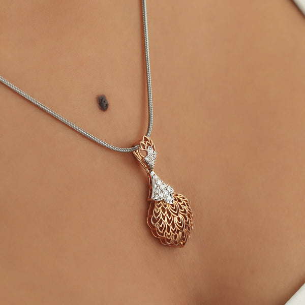 0.24 Ct Diamond Pendant Necklace IGI Certified 18K Gold H-I VS Luxury