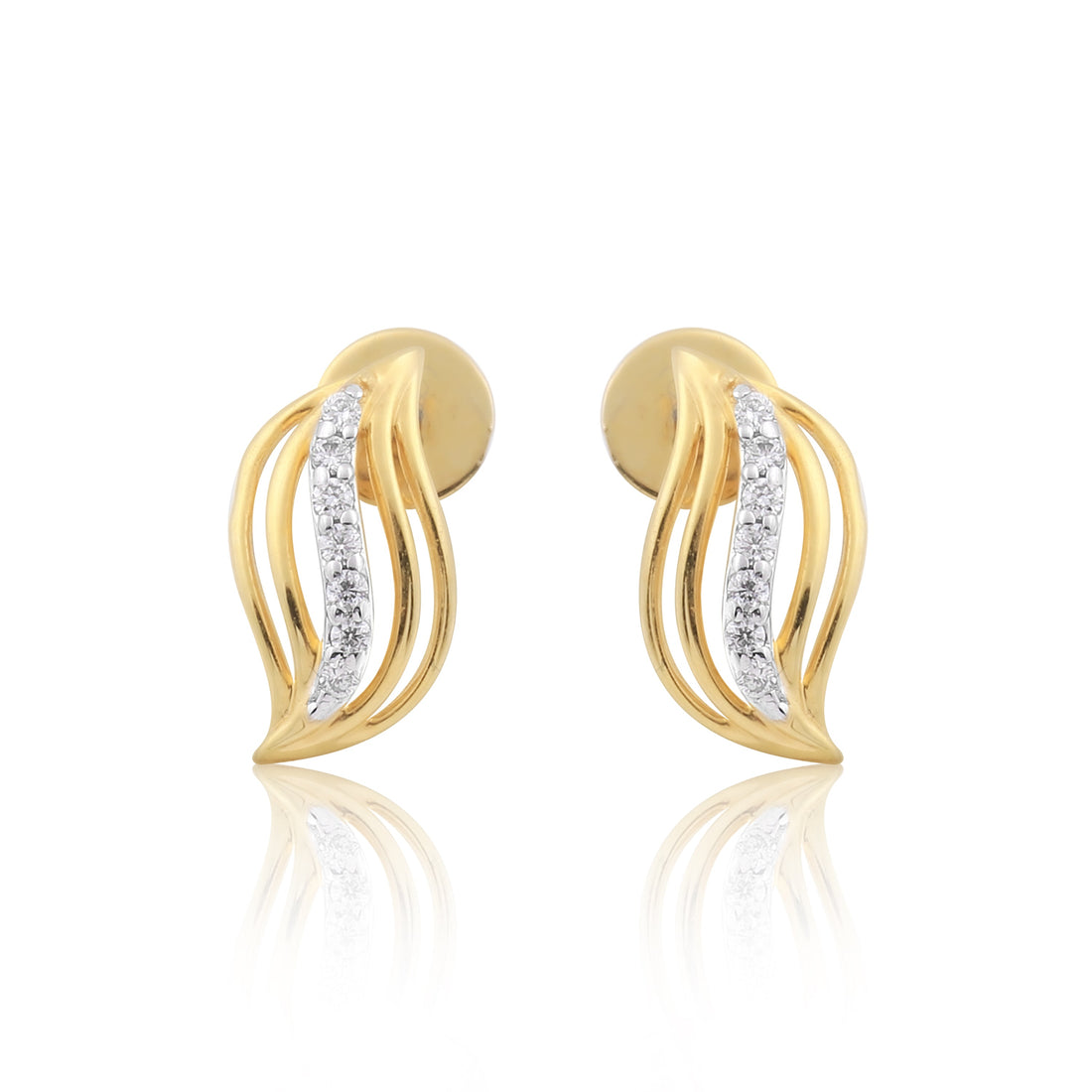 0.13 Ct. Natural Diamond IGI Certified Pendant And Earrings in 18KT Yellow Gold