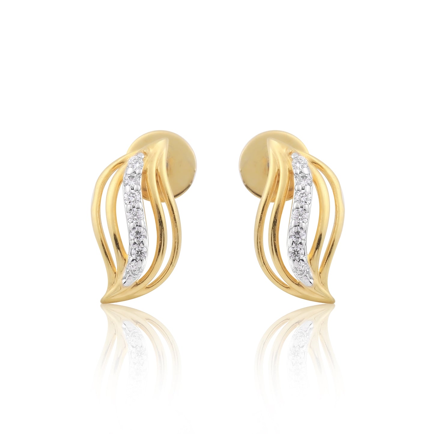 0.13 Ct. Natural Diamond  IGI Certified Pendant And Earrings in 18KT Yellow Gold