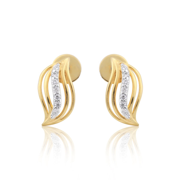 0.13 Ct. Natural Diamond  IGI Certified Pendant And Earrings in 18KT Yellow Gold
