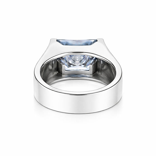 15.80 ct DEW Princess Cut Blue Moissanite Ring for Men in – Statement 18K Gold Plated V 18K Gold Plated