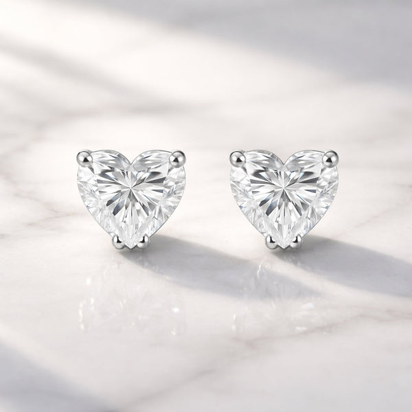 4 ct DEW Certified Treated White Moissanite Solitaire Studs Great Shine 18K Gold Plated