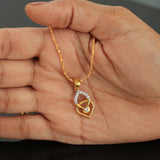 0.26 Ct IGI Certified Natural Diamond Necklace Pendant in 18K Gold for Women