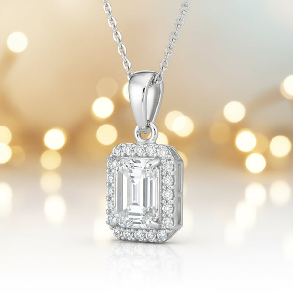 3.50 ct DEW Certified Moissanite Pendant for Wedding or Holiday Gift 18K Gold Plated Ve 18K Gold Plated