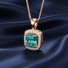 5.10 ct DEW Certified Cushion Blue Moissanite Pendant in Gold Vermeil Birthday Gift